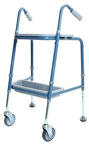 NRS Healthcare Duo Height Adjustable Walking Trolley, P23117, Turquoise Blue