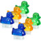 com-four® 6X Mini cepillos para lavarse Las Manos con diseño de Pato - Cepillo para uñas para Limpiar Manos y uñas - cepillos de Limpieza en 3 Colores