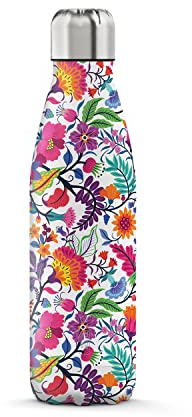 The Steel Bottle - Bouteille isotherme en acier inoxydable, isolation sous vide à double paroi, capacité 500 ml, fermeture hermétique, bouteille d'eau portable (Garden Flowers)