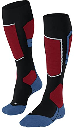 FALKE Herren Skisocken SK4 Advanced M KH Wolle Funktionsmaterial warm dünn 1 Paar, Schwarz (Black 3006), 42-43