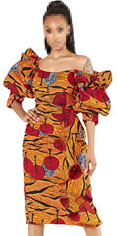 Vsadsau Robe d'été vintage à imprimé africain pour femme, tenue traditionnelle décontractée, robe africaine, Ys229, XL