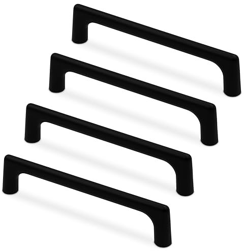 Mavö 4 Stück Schubladengriff 96mm Lochabstand Möbelgriff Schrankgriff Griff Türgriff Küche Kunststoff schwarz Foy