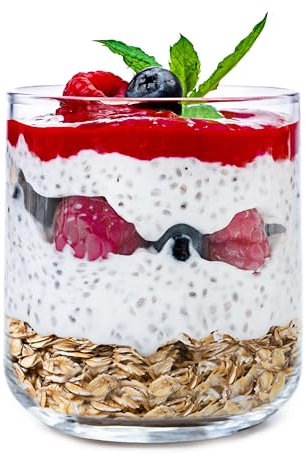 KONZEPT Dessertgläser 6-teiliges Set aus Glas, kleine Gläser für Nachtisch, perfekt für Tiramisu, Panna Cotta, Pudding, Joghurt-Müsli und Schichtdesserts