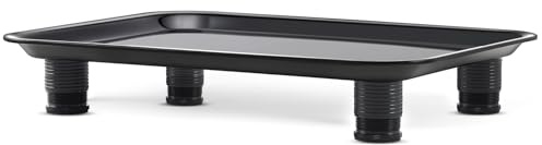 Marsui Ant Proof Pet Food Tray, Waterless Raised Cat Dog Bowl Stand with Adjustable Legs, No-Fill Physical Barrier for Indoor Feeding Station, Kitchen Sweets and Trash Area(43mm-75mm,Black)