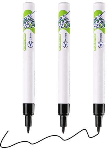 Elixvane 3 Pack Garden Marker Pens for Plant Labelling Quick Dry Waterproof Outdoor Marker Pen 0.8 mm Black Fine Tip Gardeners Permanent Outdoor Markers for Plant Label Pen