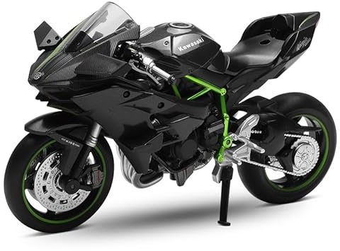 MSZ - Kawasaki Ninja H2R - Escala 1:12 - Negro - Vehículo Coleccionable - Die Cast - +3 años (DEQUBE 948D00403)