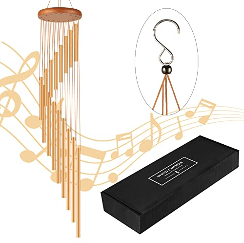 Windspiel für den Außenbereich, 18 Aluminiumrohren 96 cm, Windspiele im Freien Memorial Große Garten Windspiel Klangspiel Wind Bell mit Garden Chimes, Andenken Geschenk für Terrasse Hof Heimdekoration