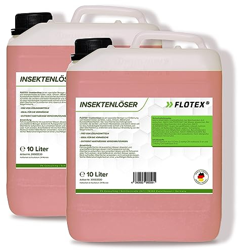 Flotex® Profi Insektenentferner Auto - 2x10L I Insektenlöser für Auto & Motorrad - Ideal für Glas, Kunststoff, Lack & Chrom I Lackschonender KFZ Insektenentferner- Für optimale Vorwäsche