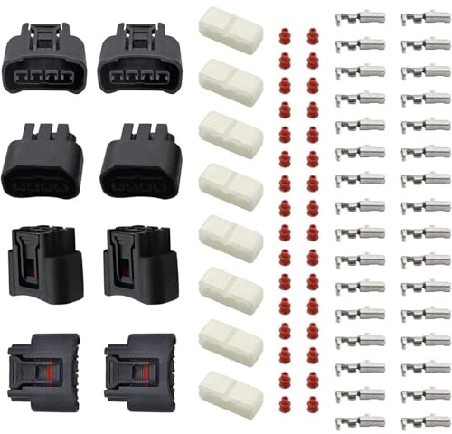 SecosAutoparts 8PCS Ignition Coil 4Pin Plug Connector Socket Kit, 7283-7449 Fit for Toyota Matrix Yaris Camry Highlander Prius RAV4 Solara Celica Fit for Chevy Prizm Fit for Lexus 2000-2010#90980-118