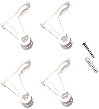 Egufer Siena Garden 141-920 Wandbefestigung für Spaliere, Kunststoff, weiß, 24-teilig (6 Sets à 4 Teile)