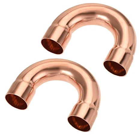 MECCANIXITY 180 Degree Return Bend Copper Fitting Welded Elbow Connection, 7/8 Inch ID for HVAC Refrigeration, Pack of 2