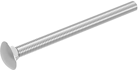 SECCARO Tornillo de bloqueo M6 x 80 mm, acero inoxidable V2A VA A2, DIN 603/ISO 8677, cabeza redonda plana con cuello cuadrado, rosca completa, 20 unidades