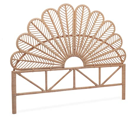 Kopfteil aus Rattan Natur passend für Betten mit einer Breite von 140 cm, B 140 x T 6 x H 115 cm