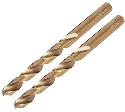 TA-VIGOR 2Pcs 10mm Straight Shank Twist Drill Bit, High Speed Steel M35 Cobalt Twist Drill Bit with 10mm Shank for Drilling Tool Stainless Steel Metal Plastic Wood