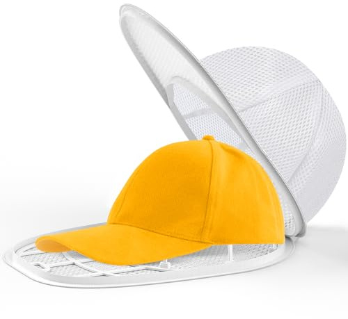 Coopache Wäschesack Cap Gestell zum Waschen Form Halter für Waschmaschine und Spülmaschine Hut Reiniger Basecap Waschgestell für Baseballmützen (Weiß)