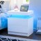 Cubehom LED Nachttisch mit Led Licht, Weiß Moderner Nachtschrank mit 2 Schubladen für Wohnzimmer, Schlafzimmer