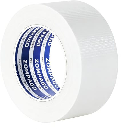 ZOMPAGO Strong Duct Tape White, 45mm x 10m, High Strength Heavy Duty Gaffer Tape 280μm, Waterproof Hand Tearable for Packing, Sealing, Bundling, Patching, Inside & Outside Use