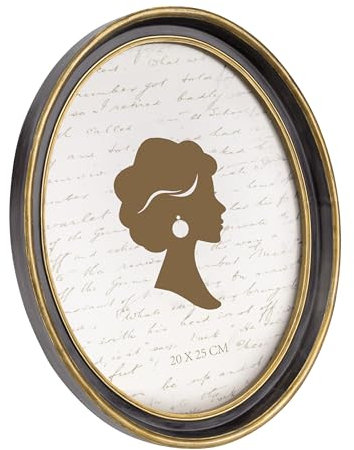 Tone Link. Vintage Oval Picture Frame 8x10 Inch, Luxury Antique Photo Frames with Glass Front, Tabletop Wall Hanging, Black and Gold