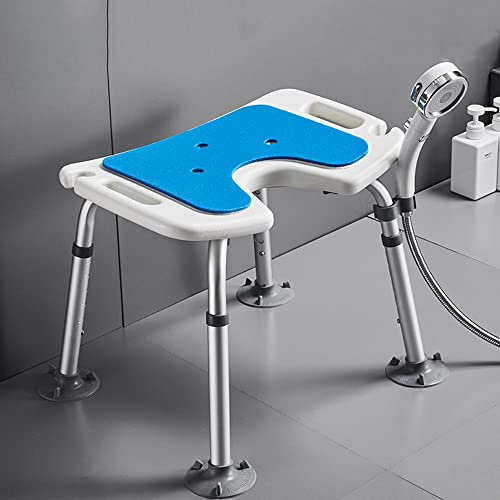 Silla de ducha antideslizante ajustable para personas mayores, discapacitados y discapacitados, taburete de baño con asiento de seguridad para bañera y baño, cómodo y seguro