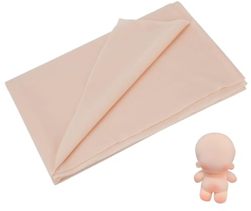 FINGERINSPIRE Tessuto Color Pelle Beige Antico Largo 1.5 m Tessuto per Bambole In Poliestere Lucido Tessuto per Cucire Abbigliamento Borse In Stoffa Marionette Uncinetto