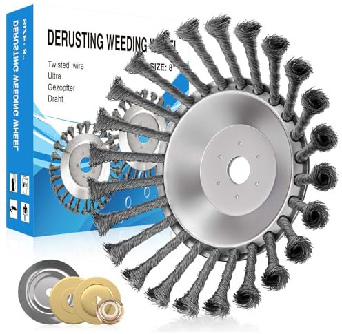 Profi Unkrautbürste für Freischneider, 25,4 mm wildkrautbürste, Drahtbürste Für Freischneider Unkrautbürste, Ersatztrimmaufsatz für Rasenmäher, sehr robust, leichte Montage, Easy Trimmer (6 Zoll)