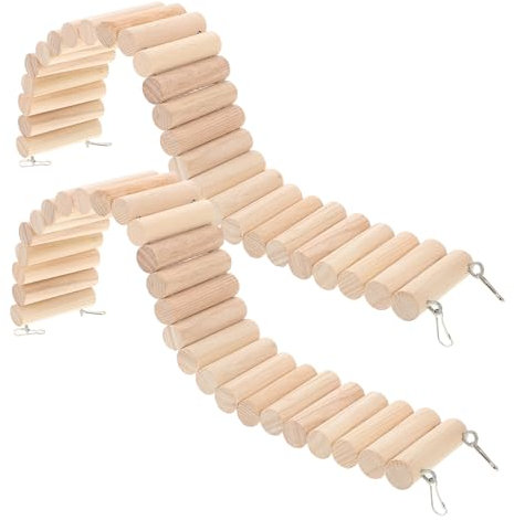 SWOOMEY 2pièces Échelle Bois pour Hamster Pont Arqué Portable Jouet Enrichissement pour Petits Animaux pour Gerbils Et Cobayes La Cage