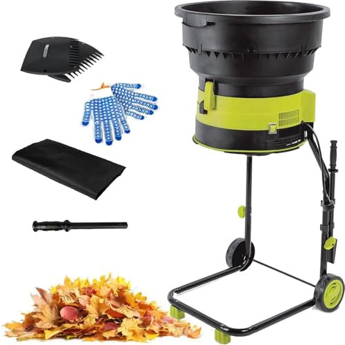 2500w Broyeur à Feuilles électrique Broyeur De Compost Broyeur De Branches Hachoir à Feuilles Broyeur De Feuilles De Jardin,Diamètre De L'entonnoir 54 Cm Pour Nettoyage Cour,Powercord×30m