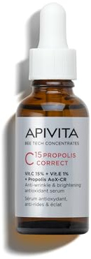 Apivita C15 Propolis Correct Sérum 30ml - Sérum Antioxydant Anti-Rides & Éclat avec 15% Vitamine C Stabilisée Pure, 1% Vitamine E & Propolis AoX-CR Brevetée - Non Comédogène