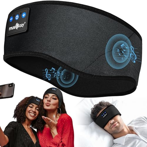 MUSICOZY Casque de sommeil Bluetooth 5.4, confortable et ultra léger, avec son Hi-Fi, autonomie de 14 heures, casque de sommeil confortable pour les personnes dormant sur le côté, les voyages et le