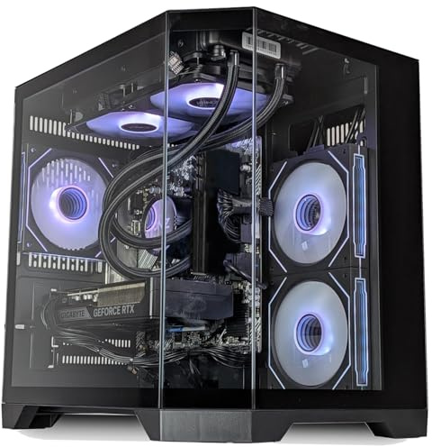 ionz Gaming PC - Desktop Computer, Ryzen 7 5700X, Radeon RX 9060 XT OC 16GB, 16GB RAM, 1TB NVMe SSD, 240mm AIO, Windows 11, 650W 80+ PSU, USB WiFi, Apex Mini, Black