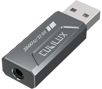 Cubilux USB to 3.5mm Audio Adapter, Hi-Res 384KHz/32-bit USB A DAC Dongle, UAC 2.0 External Sound Card for PC Laptop MacBook, Windows 11/10, macOS, Linux