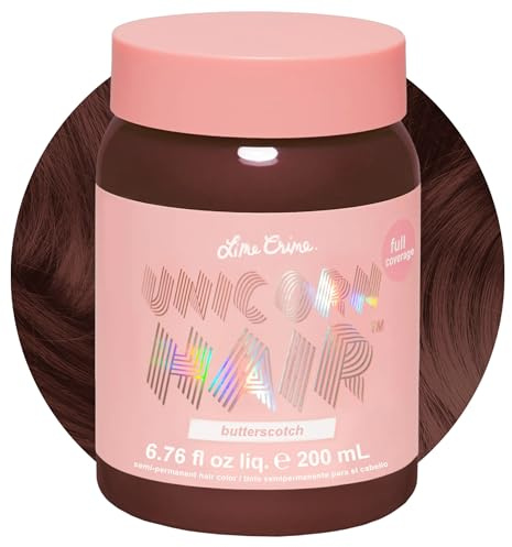 Lime Crime Full Coverage Unicorn Hair Dye, Butterscotch - Damage-Free Semi-Permanent Hair Color Conditions & Moisturizes - Temporary Hair Tint Kit Has A Sugary Citrus Vanilla Scent - Vegan