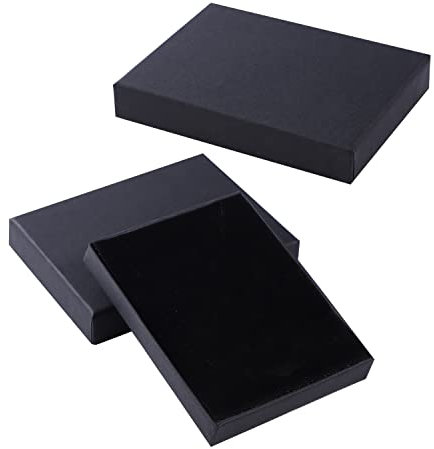 2PCS Bracelet Gift Boxes, 7 * 9 * 1.5cm Small Gift Box, Necklaces Ring Gift Boxes, Black Kraft Jewellery Gift Boxes Organizer for Anniversaries, Christmas, Birthdays or Weddings