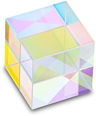 25mm Optisches Glas X-Cube Prisma RGB Dispersion Prismen für Physik und Dekoration, Lichtspektrum Bildungsmodell, Fotografie-Requisiten