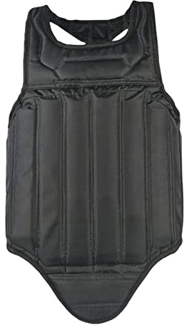 Unisex Karate Chest Protector, Taekwondo Vest, Muay Thai Rib Armour, MMA Body Protector for Sanda Kickboxing Martial Arts Accessories, Black