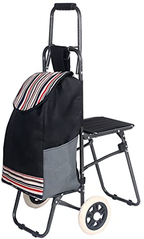 Einkaufstrolley Mit Großer Ladekapazität, Faltbarer Einkaufstrolley Klappbar, Einkaufswagen Trolley Mit 2 Rollen, Handwagen Einkaufswagen