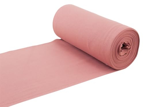 Baumwoll - Bündchenstoff Bündchen Schlauchware altrosa mittel - Meterware ab 25 cm x 35/70 cm - Stoff zum Nähen