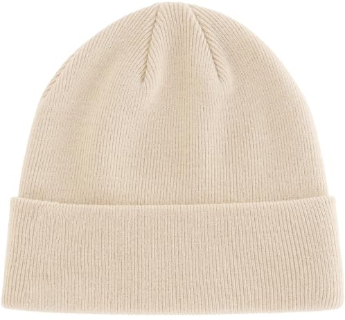 PHILIGHTS 100% Cotton Beanie Hat Knit Winter Hats for Women Men, Cuffed Slouchy Beanies Skull Cap Womens Knitted Soft Warm Ski Hat