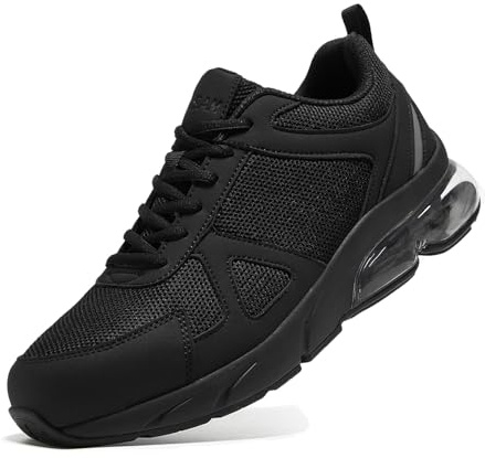 Safety Trainers Men Steel Toe Cap Trainers Comfortable Protective Work Shoe Lightweight Breathable Safety Work Footwear Cushioning(6.5, Black)