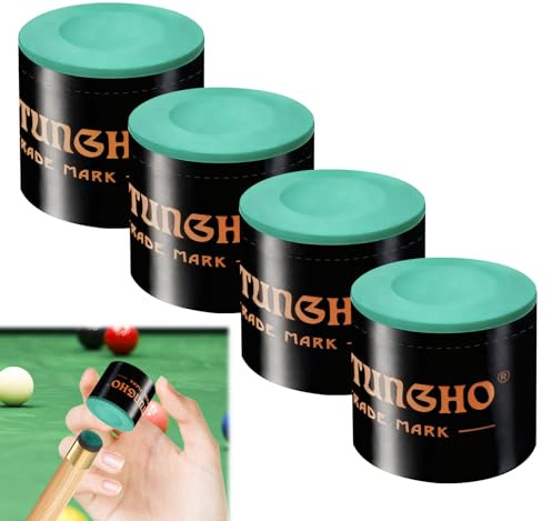 KIKAWORD 4PCS Snooker Chalk for Snooker Cues,Green Pool Cue Chalk for Pool Cue Tips,No-Slip Dry Pool Cue Chalks for Tips,for Cue Tips, Billiard Gifts