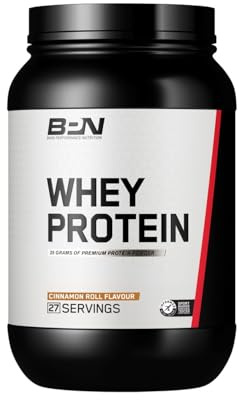 Bare Performance Nutrition, BPN Whey Protein Powder, Whey Protein Concentrate, Native Micellar Casein, Amazing Mixability, Cinnamon Roll, Servings per Container 27, Net Weight 921g