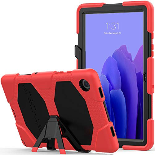TECHGEAR G-SHOCK Case Fits Samsung Galaxy Tab A7 10.4 2022/2020 (SM-T500, T503, T505, T509) Tough Rugged HEAVY DUTY Armour Shockproof Impact Survival Stand Case, Kids Schools Workman Case - RED