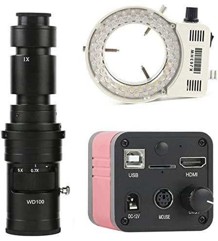 Kit accessori per microscopio Fotocamera for microscopi video nel settore pieno HD 23MP 1080p HDMI USB Ingrandimento for lenti a montaggio zoom C Vetrini per microscopio