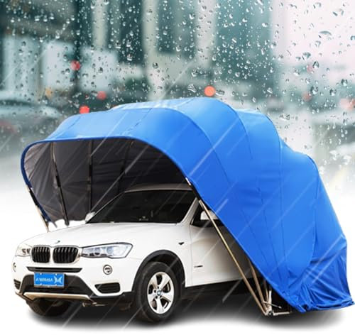 Parcheggio resistente semi automatico, grande garage portatile, tenda per auto pieghevole e retrattile, riparo per tettoia auto ()