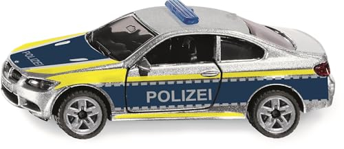 siku 1532, BMW M3 Coupé Polizei, Metall/Kunststoff, Silber, Spielzeugauto für Kinder, Öffenbare Türen