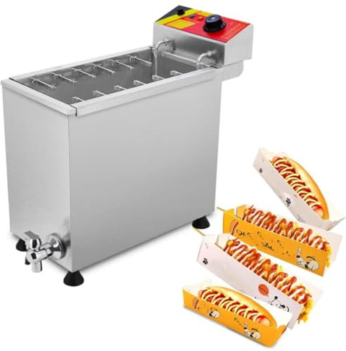 Kommersiell maskin,Majs Dog Fryer 25L Kommersiell Ost Hot Dog Sticks Maker Machine Ost Hot Dogs Sticks Friteringsmaskin för restaurang, Justerbar temperatur Ost Hot Dog Korv Grill