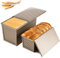 Set di 2 stampi antiaderenti per pane in cassetta con coperchio, ideale per cuocere pane, toast, panini e torte, perfetto per grigliare e cucinare (oro rosa)