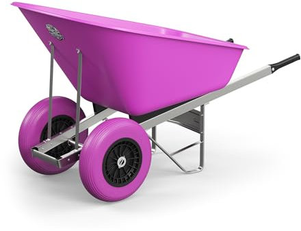 Agri Barrow Wheel Barrow 160 Litre Plastic Wheelbarrow with Puncture Proof Tires, Pink - Ideal for Equestrians, Gardeners, Yard & Garden Maintainers, Farmers, Stable Workers, Allotment Owners