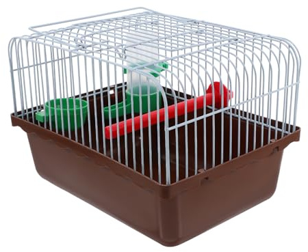 ifundom Multifunktionaler Kleiner Vogelkäfig Aus Robustem Material Mit Sitzstange Futternapf Und Wasserspender Tragbarer Papageien Und Nymphensittich Reisekäfig Für Kleine Vögel Und Unzertrennliche