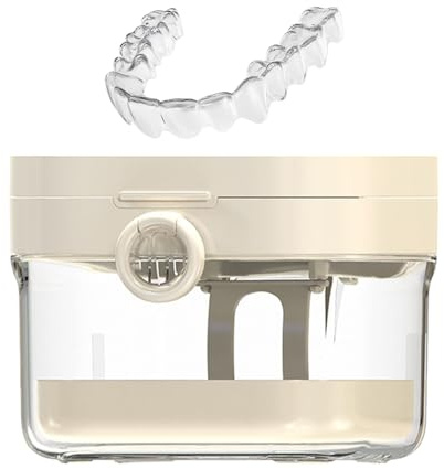 Hogvinnatil - de inmersión para Dientes con Copa de baño para Dientes | con Espejo, protección para Dientes, Set de Limpieza para, Viaje, baño, Aparato, Se référer au descriptif